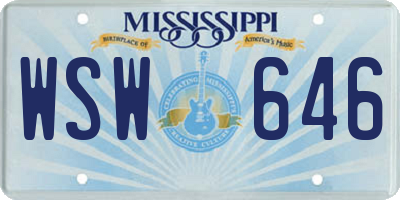 MS license plate WSW646