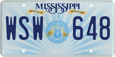 MS license plate WSW648