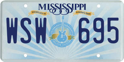 MS license plate WSW695