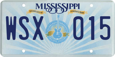 MS license plate WSX015