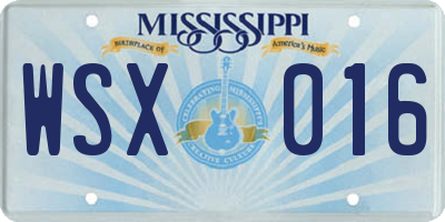 MS license plate WSX016