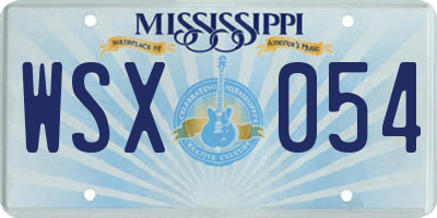 MS license plate WSX054
