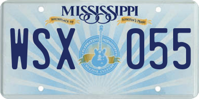 MS license plate WSX055