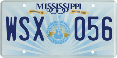MS license plate WSX056