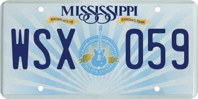 MS license plate WSX059