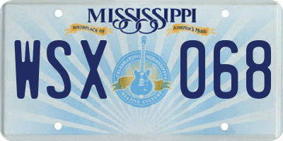 MS license plate WSX068