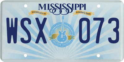 MS license plate WSX073