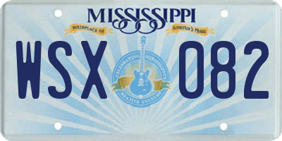 MS license plate WSX082