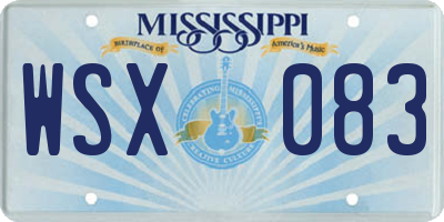 MS license plate WSX083