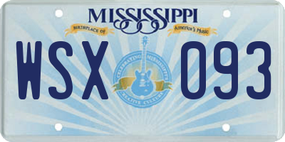 MS license plate WSX093