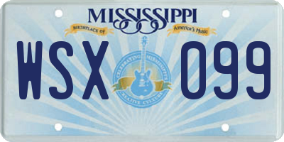 MS license plate WSX099
