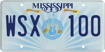 MS license plate WSX100