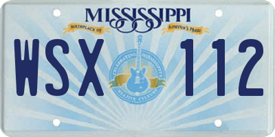 MS license plate WSX112