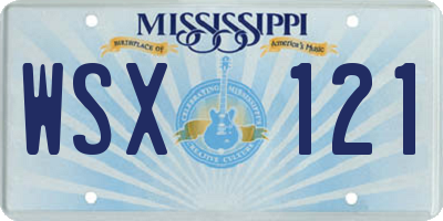 MS license plate WSX121