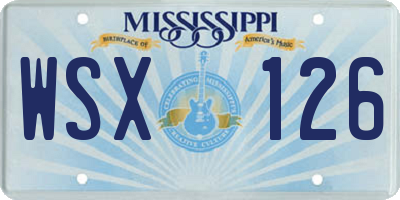 MS license plate WSX126