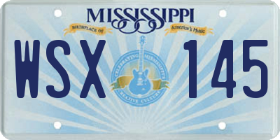 MS license plate WSX145