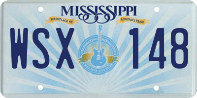 MS license plate WSX148