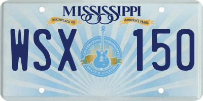 MS license plate WSX150