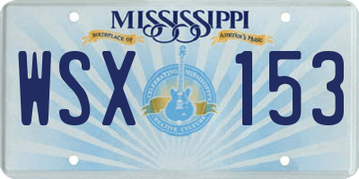 MS license plate WSX153