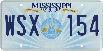 MS license plate WSX154