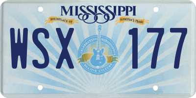 MS license plate WSX177