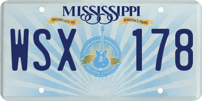 MS license plate WSX178