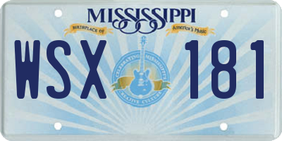 MS license plate WSX181