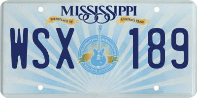 MS license plate WSX189