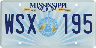MS license plate WSX195