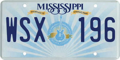 MS license plate WSX196