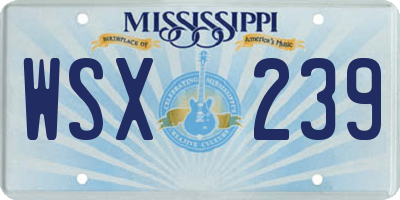 MS license plate WSX239