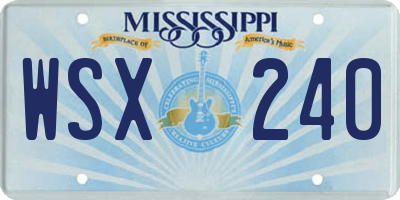 MS license plate WSX240