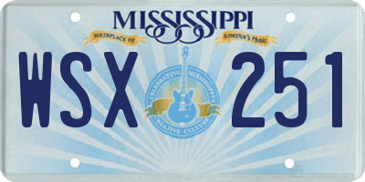 MS license plate WSX251
