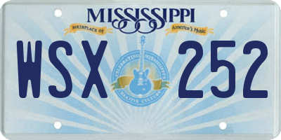 MS license plate WSX252