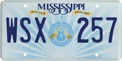 MS license plate WSX257