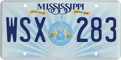 MS license plate WSX283
