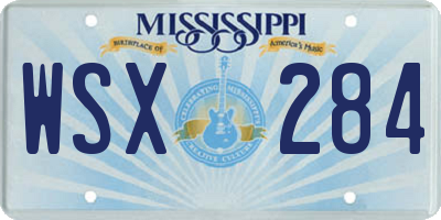 MS license plate WSX284