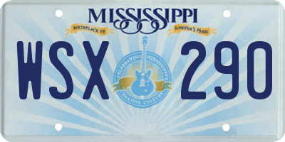 MS license plate WSX290
