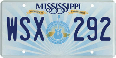 MS license plate WSX292