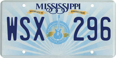 MS license plate WSX296