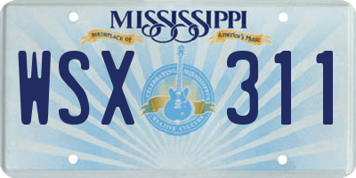 MS license plate WSX311