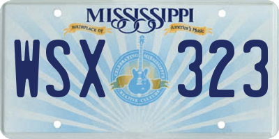 MS license plate WSX323