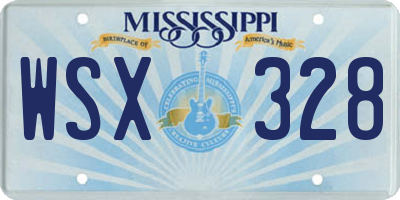 MS license plate WSX328