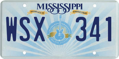 MS license plate WSX341