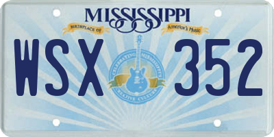 MS license plate WSX352