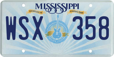 MS license plate WSX358