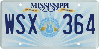 MS license plate WSX364