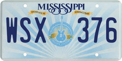 MS license plate WSX376