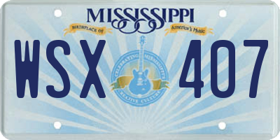 MS license plate WSX407