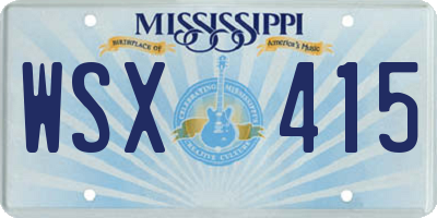 MS license plate WSX415